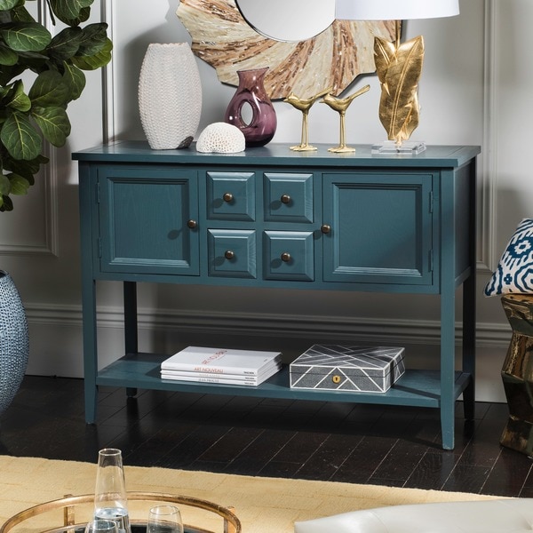 Shop Safavieh Charlotte Navy Storage Sideboard Free Shipping Today