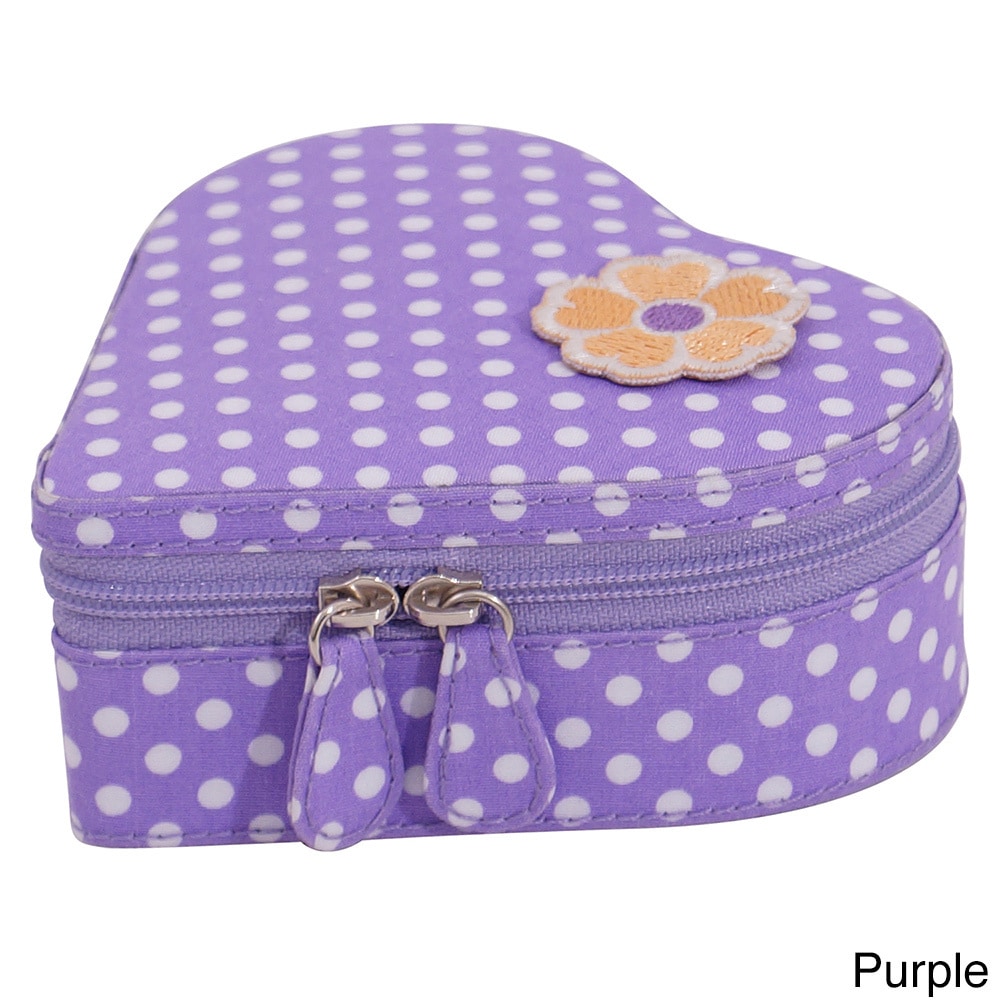 Kids Heart Zip Jewelry Case