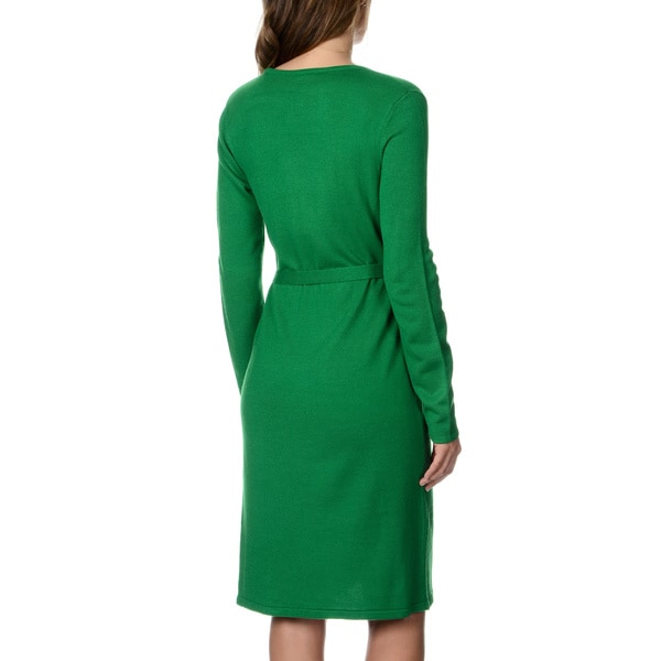 nina leonard wrap dress