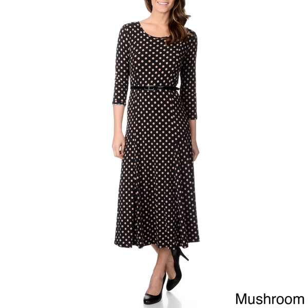 Shop Lennie for Nina Leonard Women's Polka Dot Belted Dress - Overstock ...