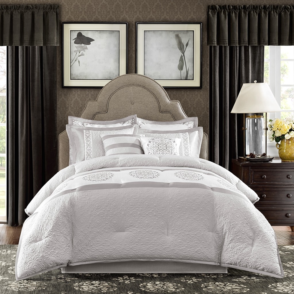 Madison Park Signature Belmont 8 piece Charmeuse Comforter Set