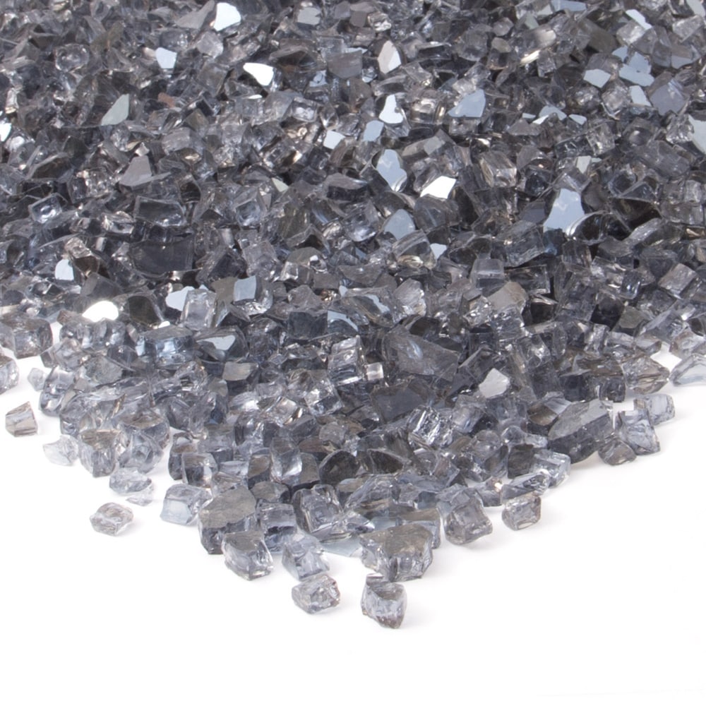 Real Flame Grey Reflective Colored Fire Glass 20lbs.