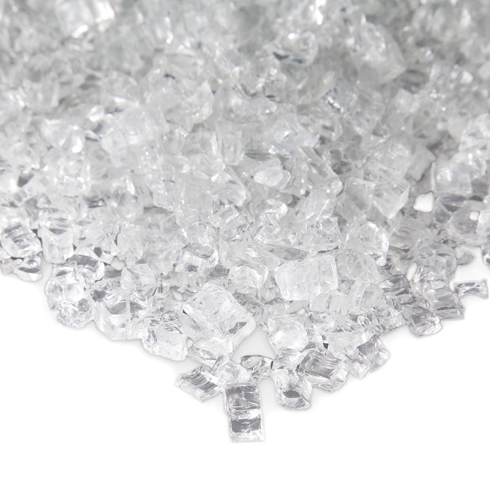 Real Flame Ice Clear Reflective Colored Fire Glass 20lbs.