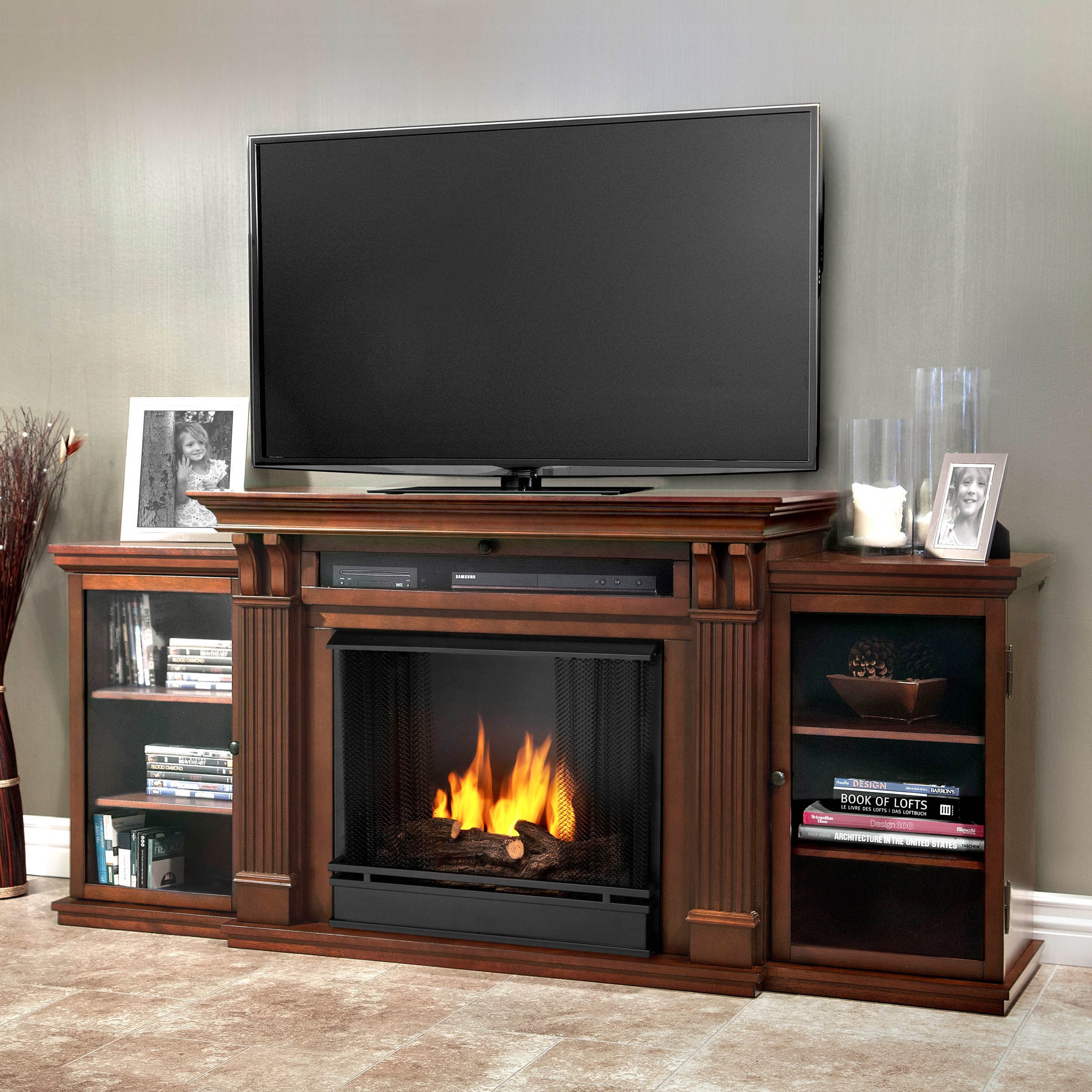 Real Flame Ashley Dark Espresso Gel Fireplace Entertainment Center