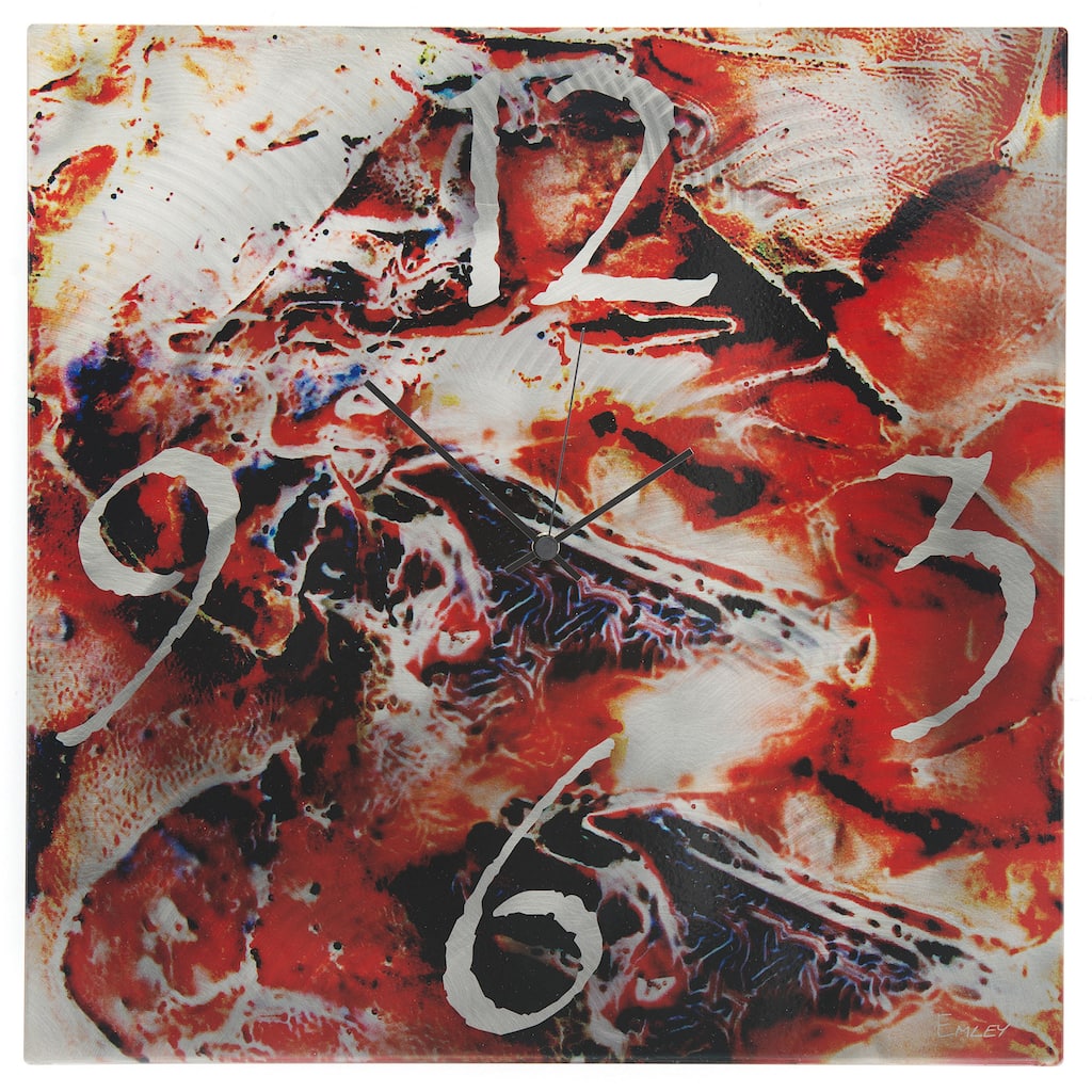 Abstract Red Artistic Hot Jazz Wall Clock