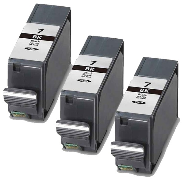 Canon PGI7Bk Black Compatible Ink Cartridge (Remanufactured) (Pack of 3)