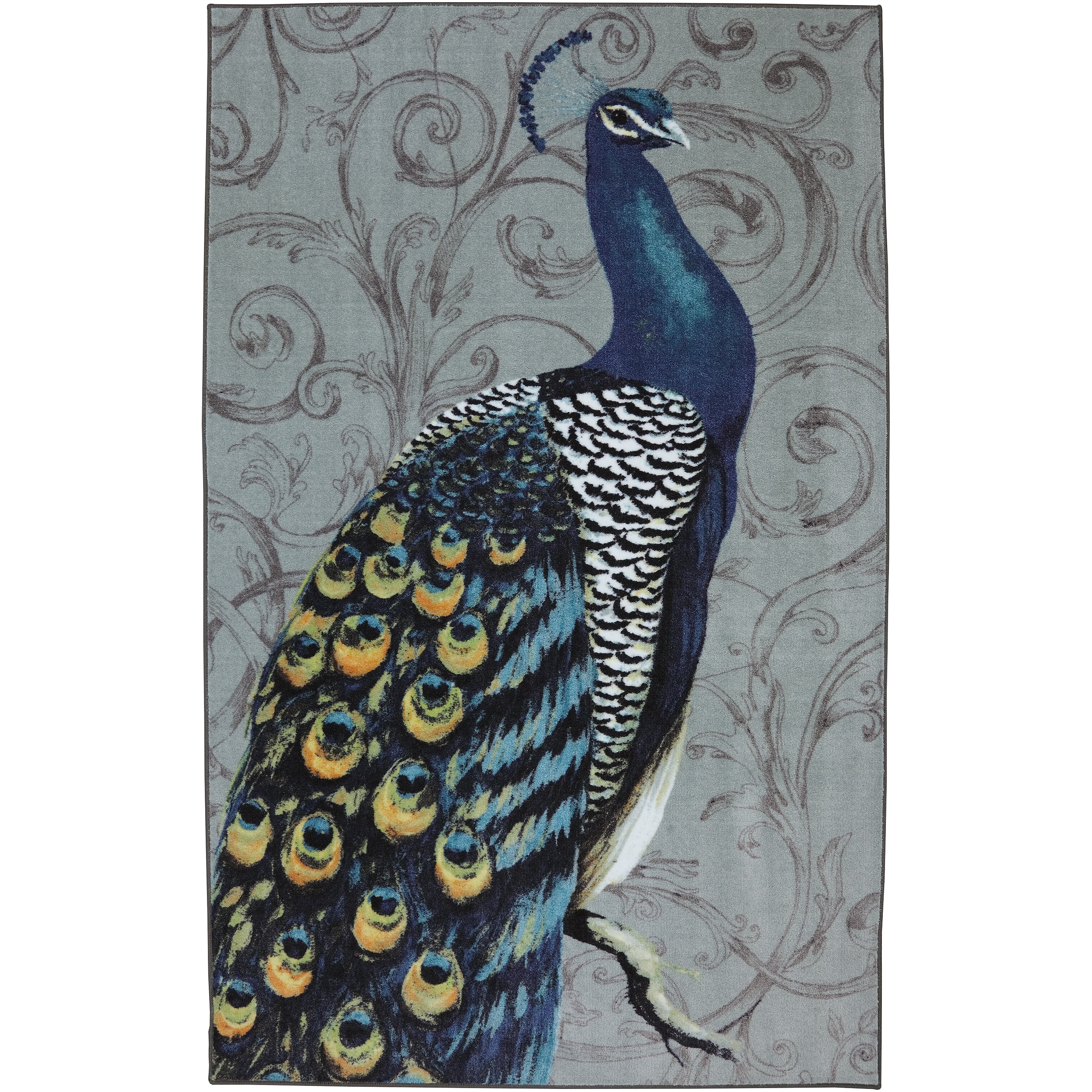 Peacock Feathers Multi Nylon Rug (8 X 10)