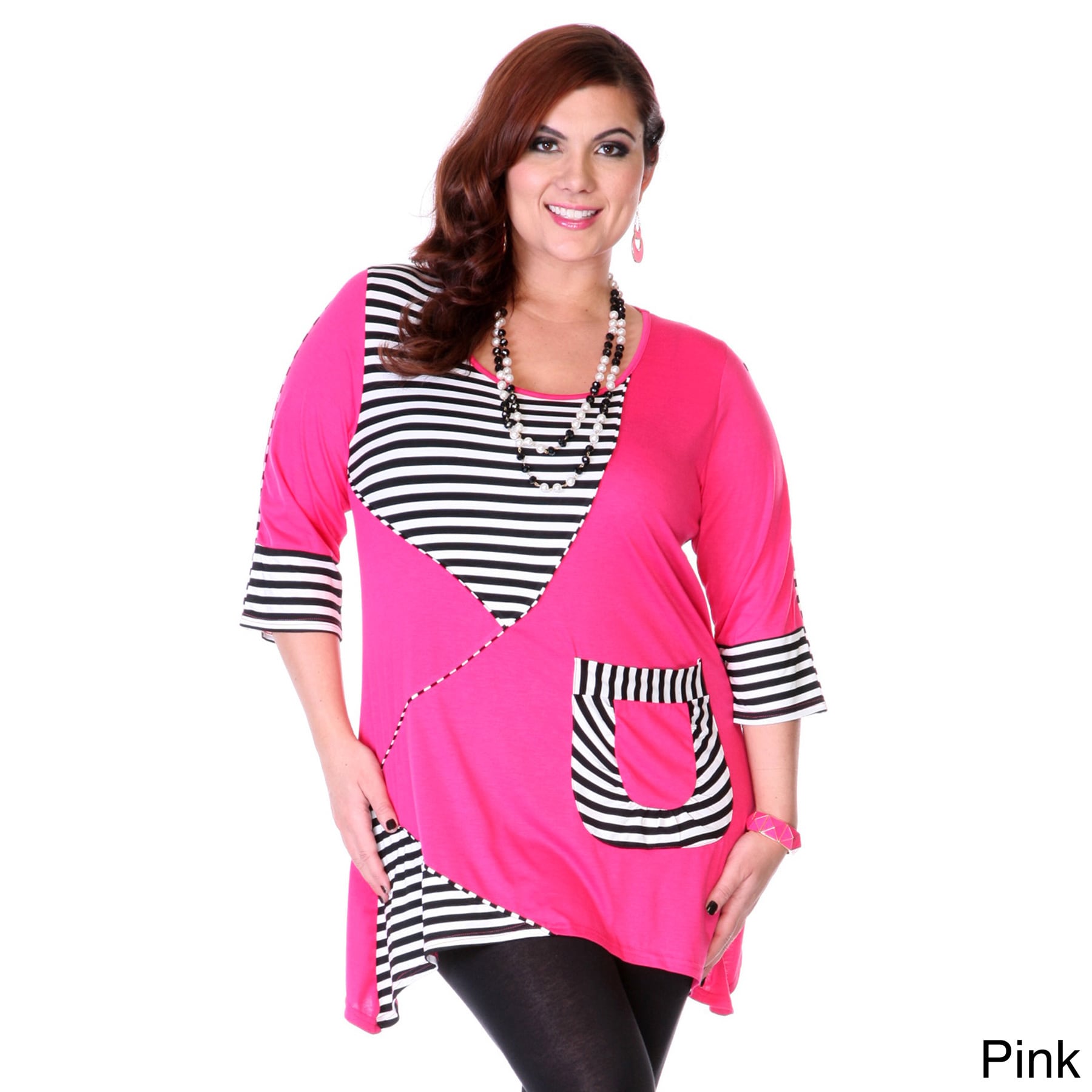 Womens Stripe Trim Tunic Top