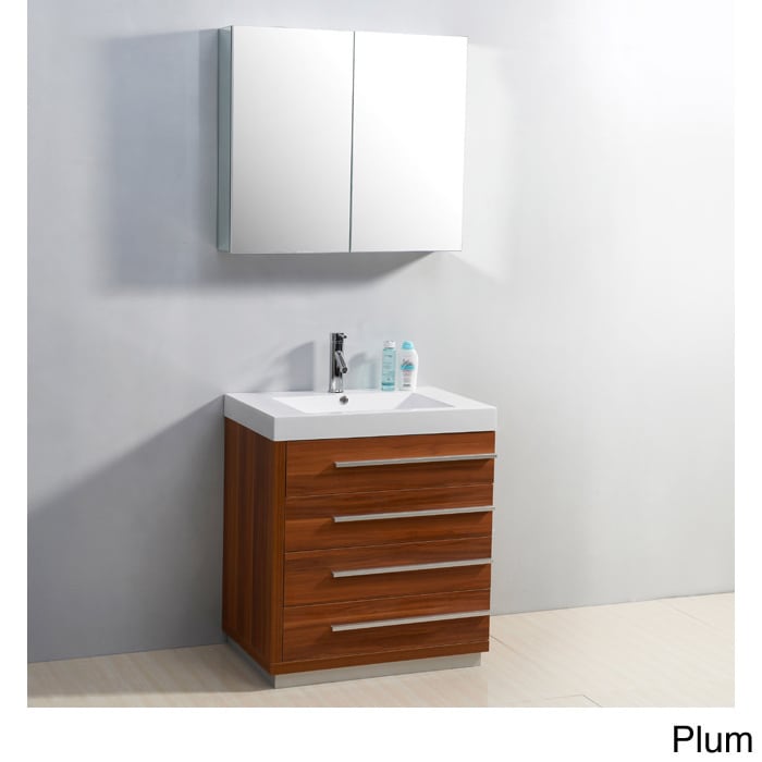 Virtu Virtu Usa Bailey 30 inch Single sink Bathroom Vanity Set Oak Size Single Vanities