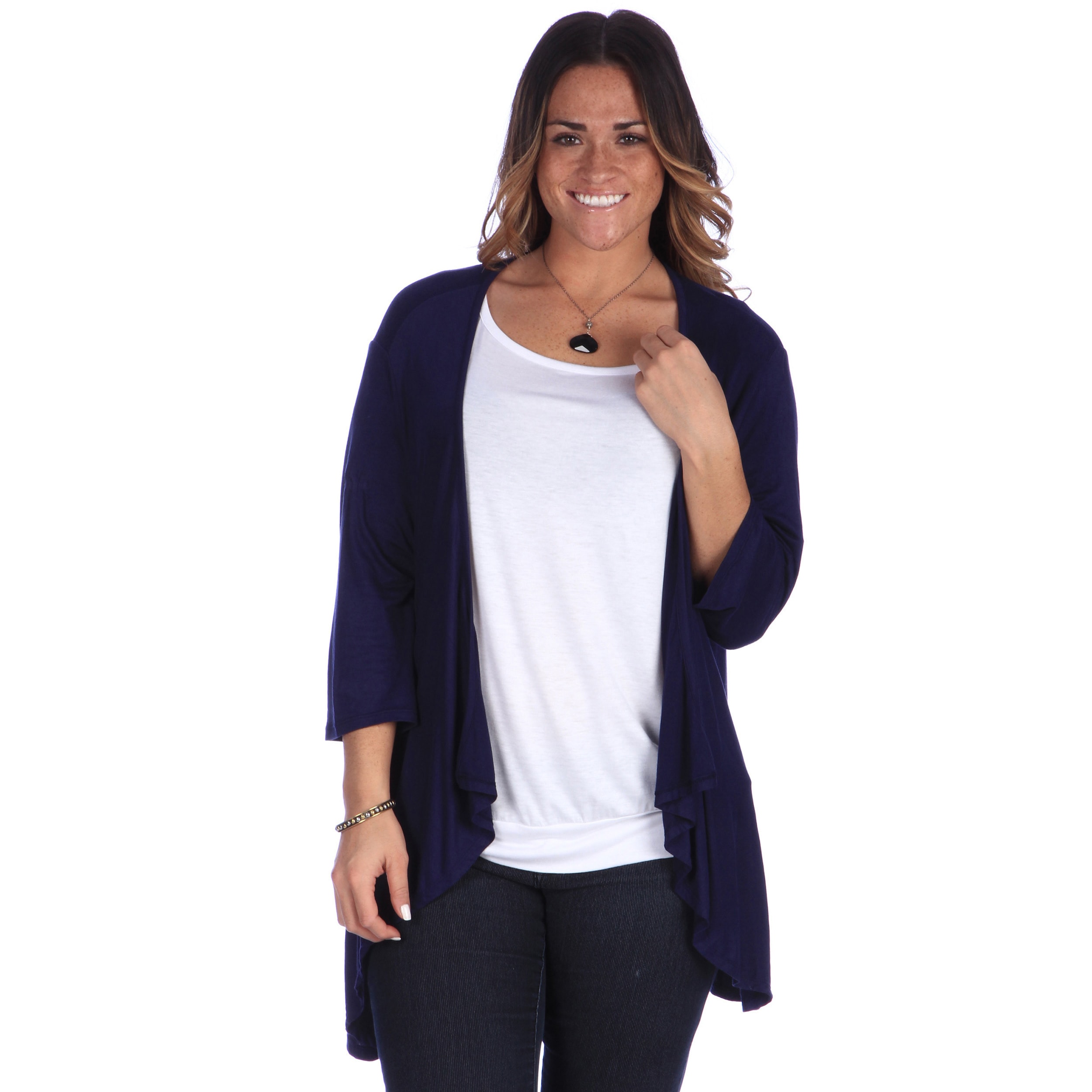 24/7 Comfort Apparel 24/7 Comfort Apparel Womens Plus Size Open Shrug Grey Size 2X (18W  20W)