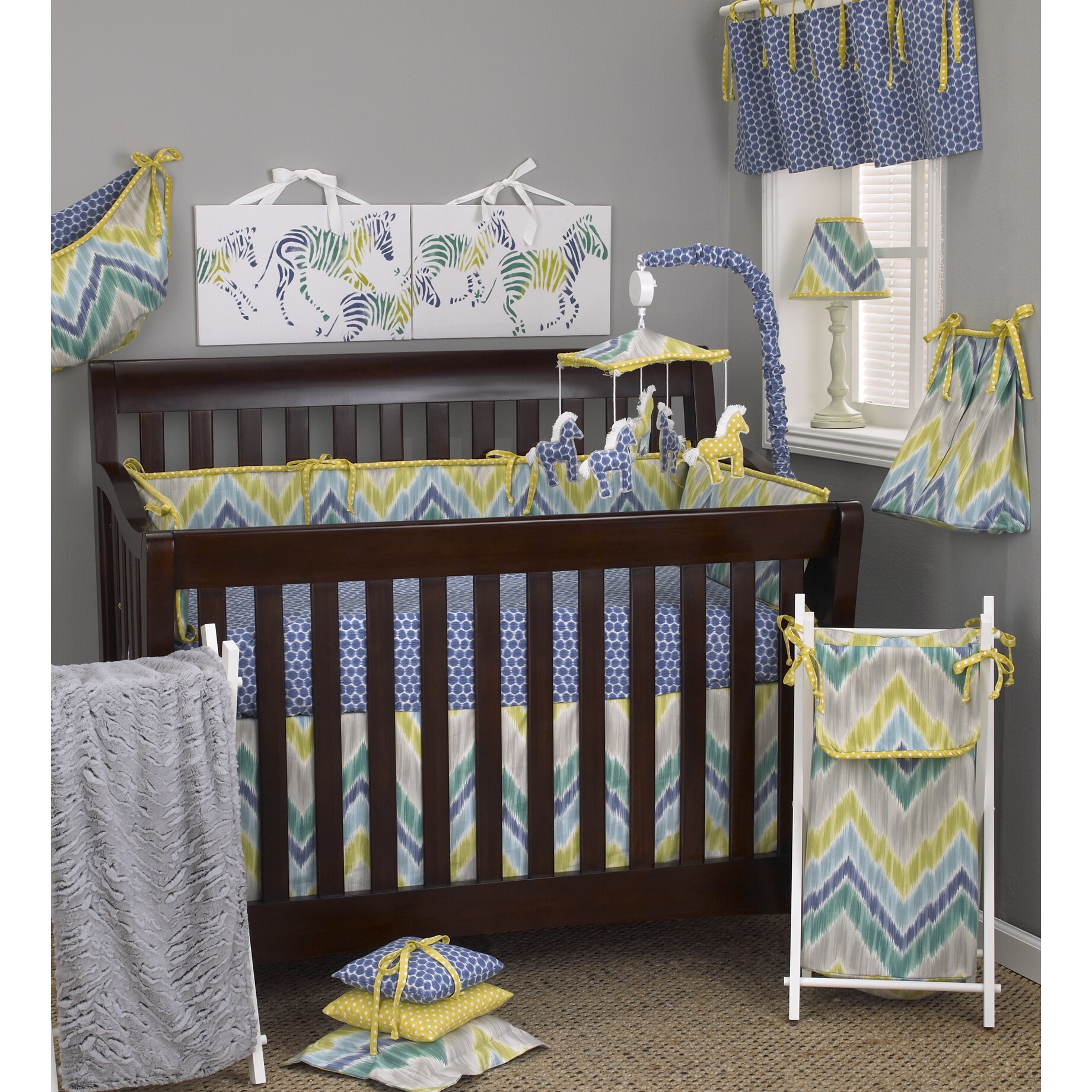 Shop Cotton Tale Zebra Romp 8piece Crib Bedding Set Free Shipping