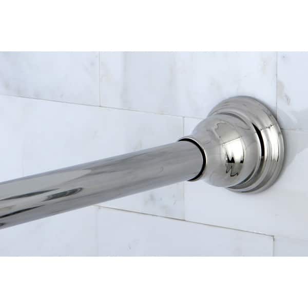 Kingston Brass Ksr111 Edenscape Polished Chrome Straight Shower Curtain Rod with Shower Curtain Rings