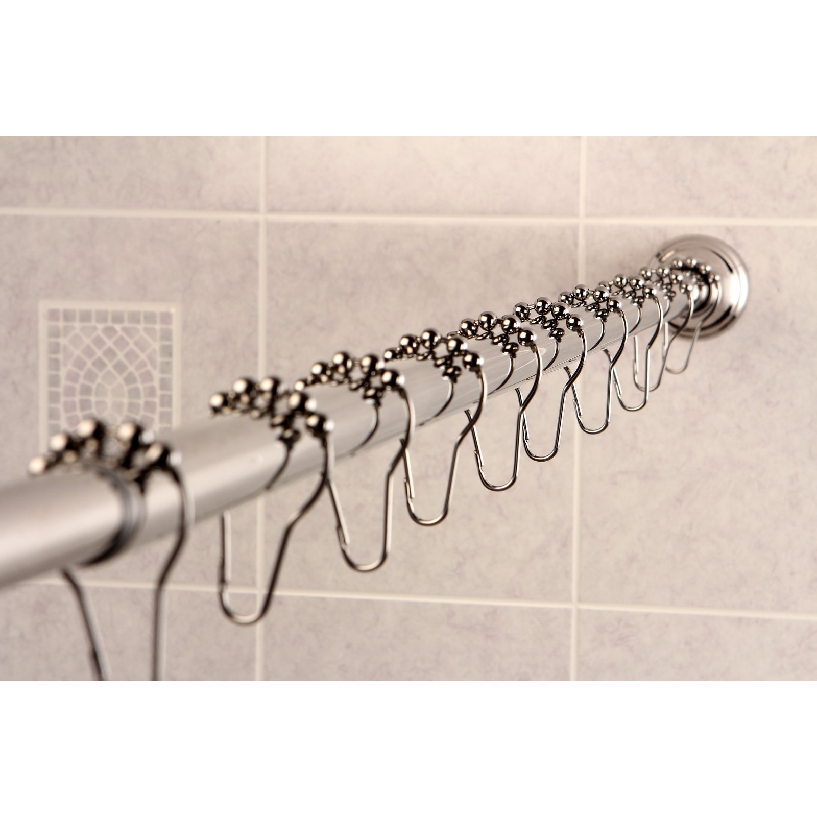 Kingston Brass Ksr111 Edenscape Polished Chrome Straight Shower Curtain Rod with Shower Curtain Rings
