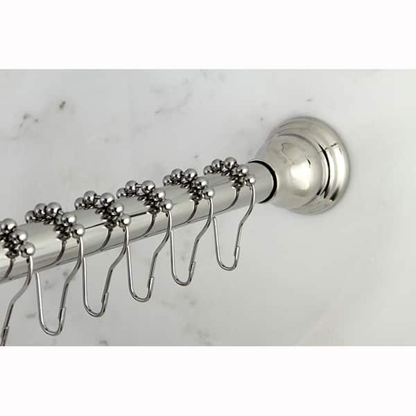 Chrome Adjustable Shower Curtain Rod with Shower Hooks - Silver - On Sale -  Bed Bath & Beyond - 8694638