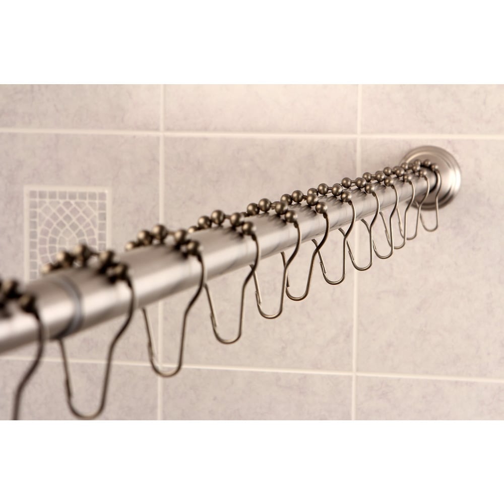 Chrome Adjustable Shower Curtain Rod with Shower Hooks - Silver - On Sale -  Bed Bath & Beyond - 8694638