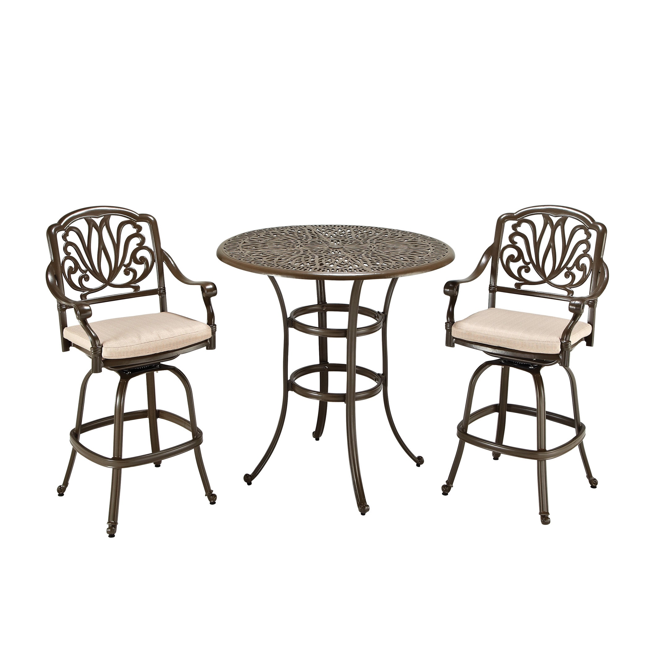 Floral Blossom Taupe 3 piece Bistro Set