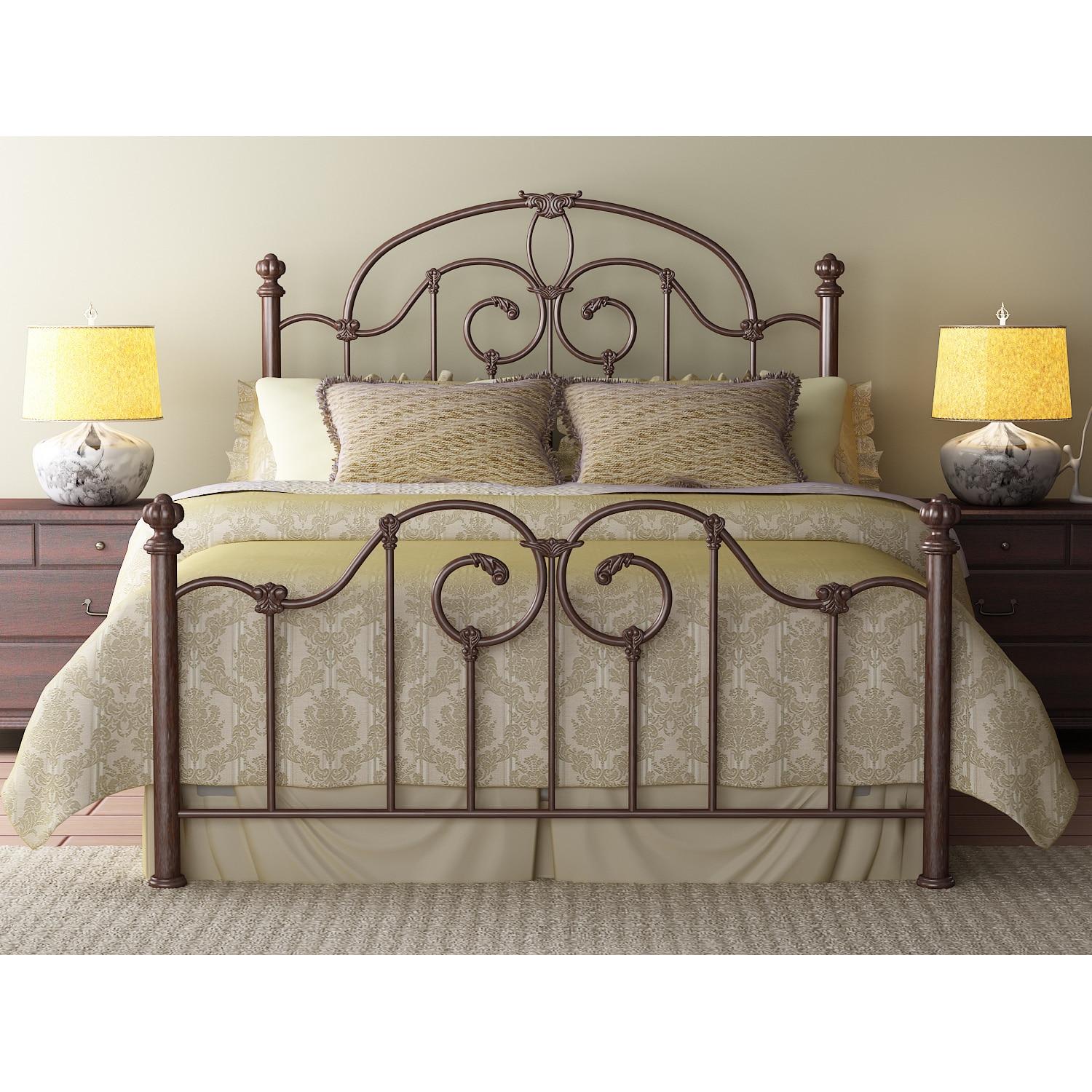 Laura Brown Queen size Bed