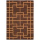 preview thumbnail 93 of 92, Nourison Maze Area Rug Brown - Stripe/Geometric - Indoor - 6' x 9' - 5'3" x 7'5"/Surplus - Orange
