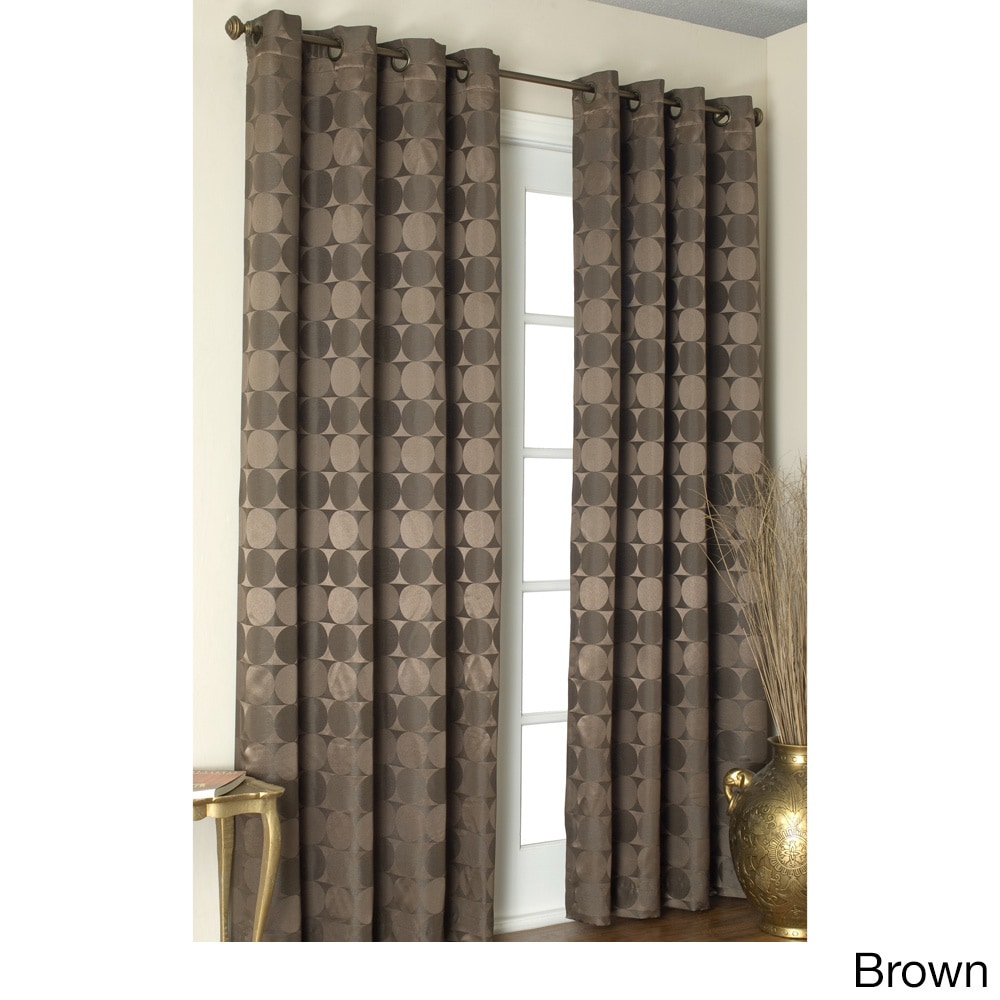 Geometric Jacquard Grommet Top 84 Inch Curtain Panel