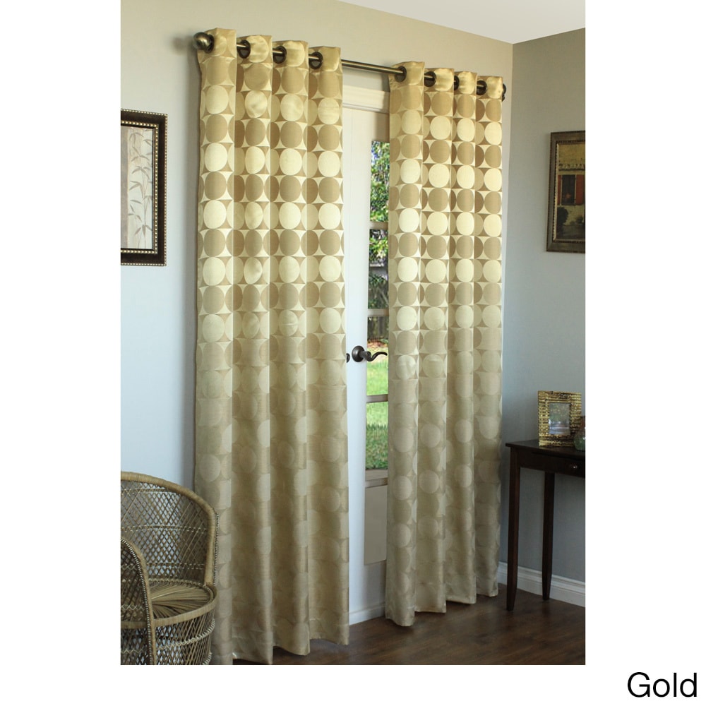 Geometric Jacquard Grommet Top 84 Inch Curtain Panel