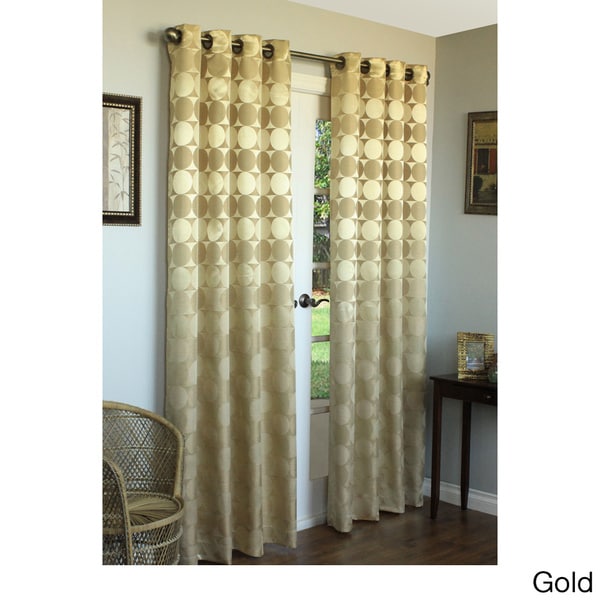 Shop Geometric Jacquard Grommet Top 84 inch Curtain Panel 52 x 84