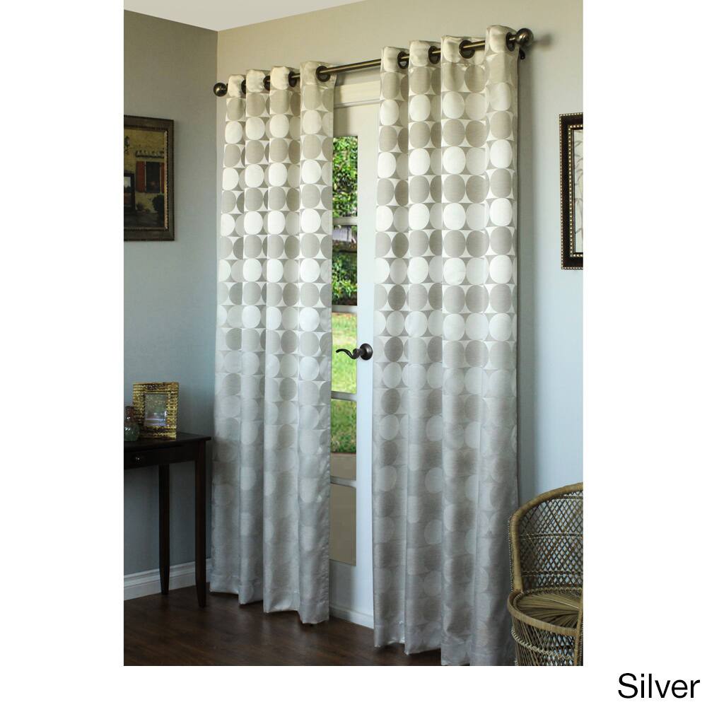 Geometric Jacquard Grommet Top 84 Inch Curtain Panel