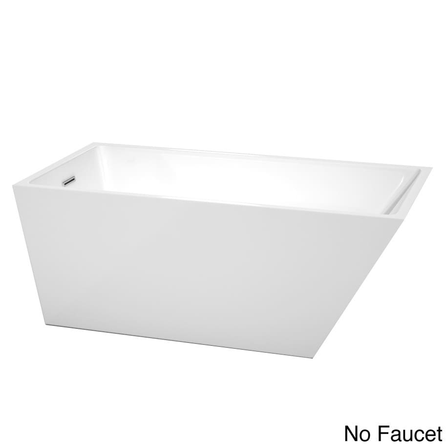 Hannah 59 inch White Acrylic Soaking Bathtub