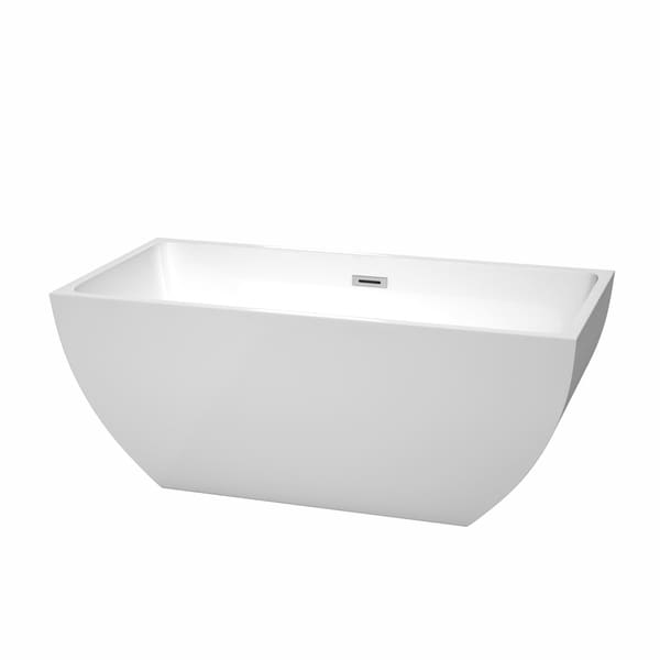 Wyndham Collection Rachel 59-inch White Acrylic Soaking Bathtub