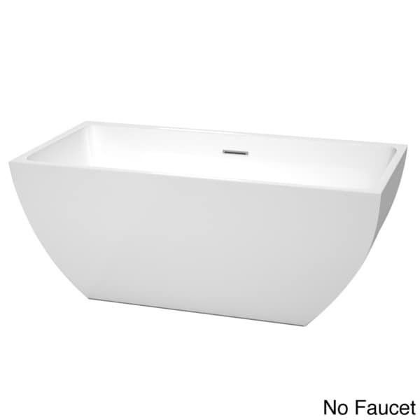 Rachel 67 inch White Acrylic Soaking Bathtub Wyndham Collection Soaking Tubs