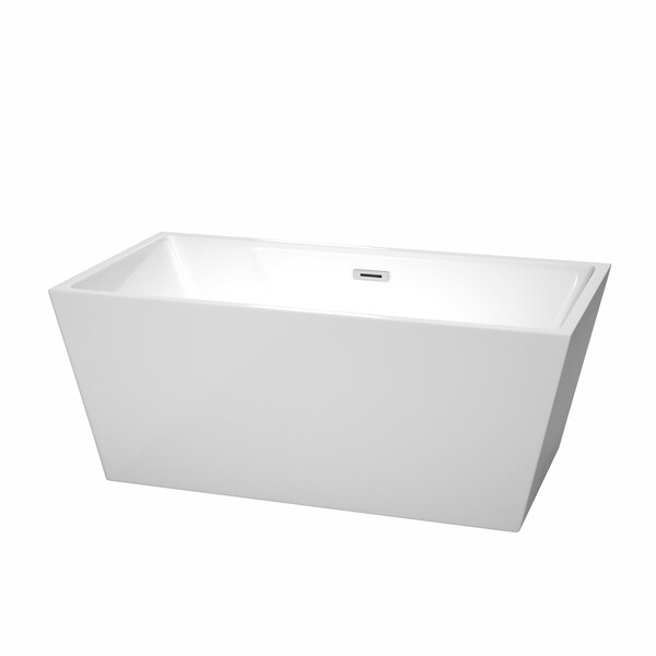 Wyndham Collection Sara 59-inch White Acrylic Soaking Bathtub