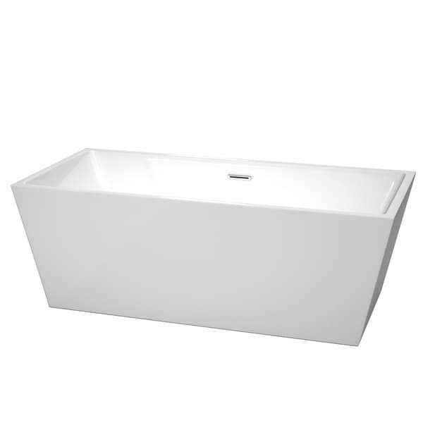 Wyndham Collection Sara White 67-inch Soaking Bathtub