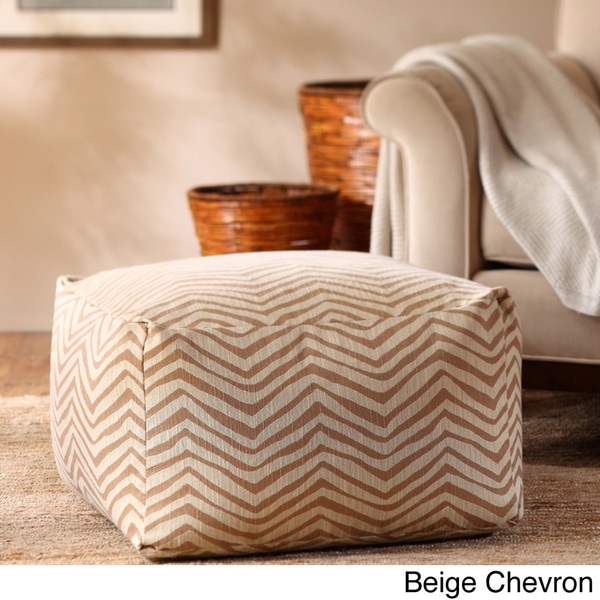 Madison Park Anaei Large Square Pouf Ottoman Madison Park Ottomans