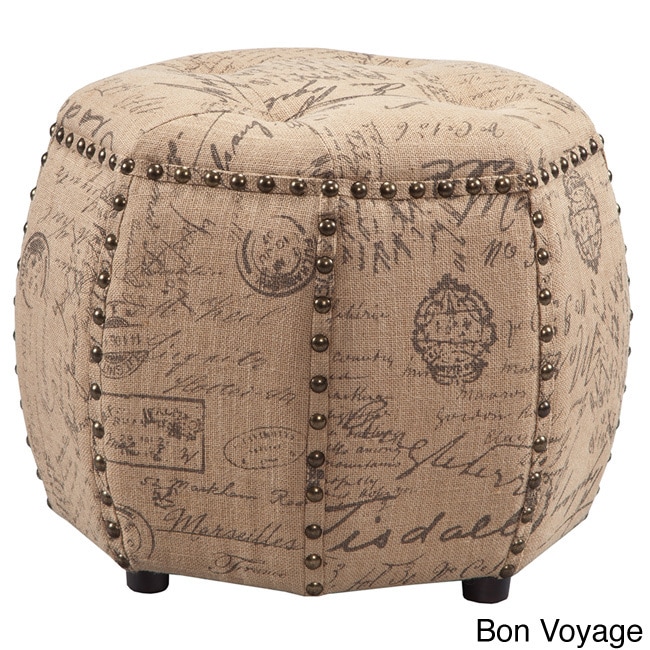 Madison Park Brianna Octagon Tufted Ottoman