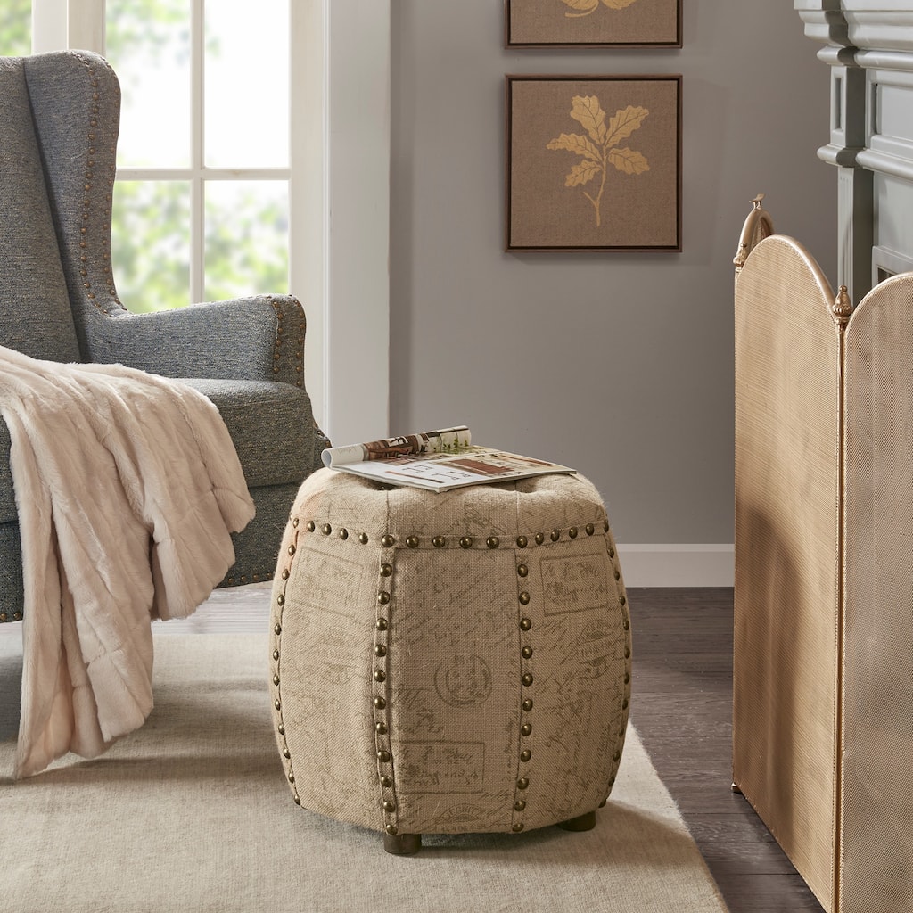 Madison Park Denae Beige Ottoman