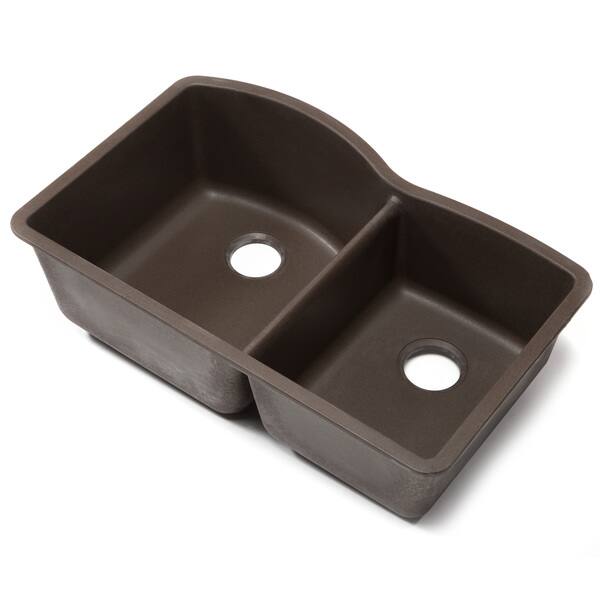 Shop Blanco Silgranit Diamond Cafe Brown 1 3 4 Undermount Double Bowl Kitchen Sink Overstock 8694962
