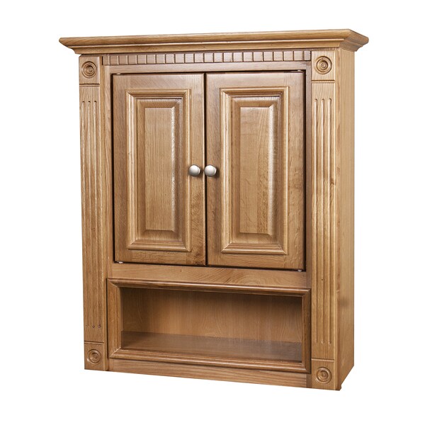 2-door Oak Bathroom Wall Cabinet - Free Shipping Today - Overstock ...