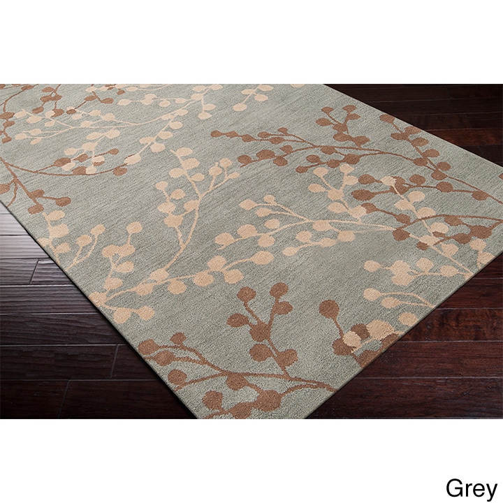 Hand tufted Amador Contemporary Floral Wool Area Rug (36 X 56)