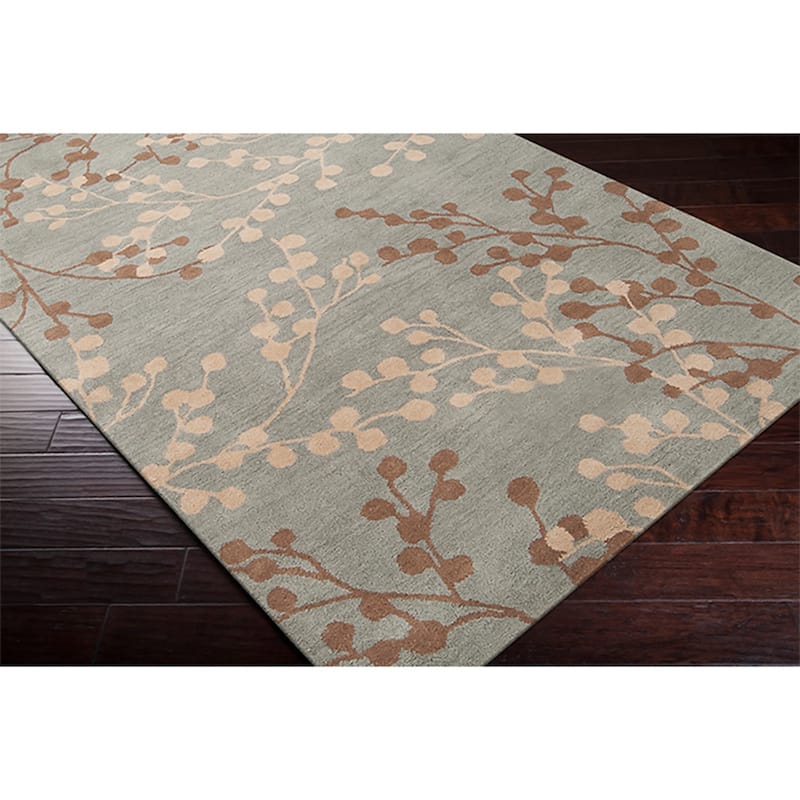 Hand-tufted Amador Contemporary Floral Wool Area Rug
