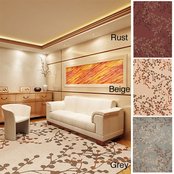Hand-tufted Amador Contemporary Floral Wool Area Rug - 9' x 12'