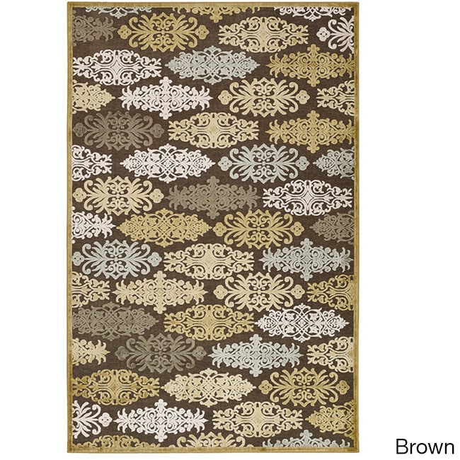 Hand woven Damask Fremont Abstract Area Rug (88 X 12)