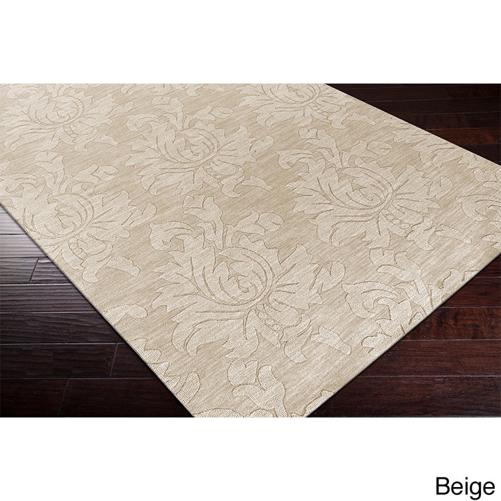 Surya Carpet, Inc Hand loomed Tone on tone Otero Floral Wool Area Rug (9 X 12) Brown Size 9 x 12