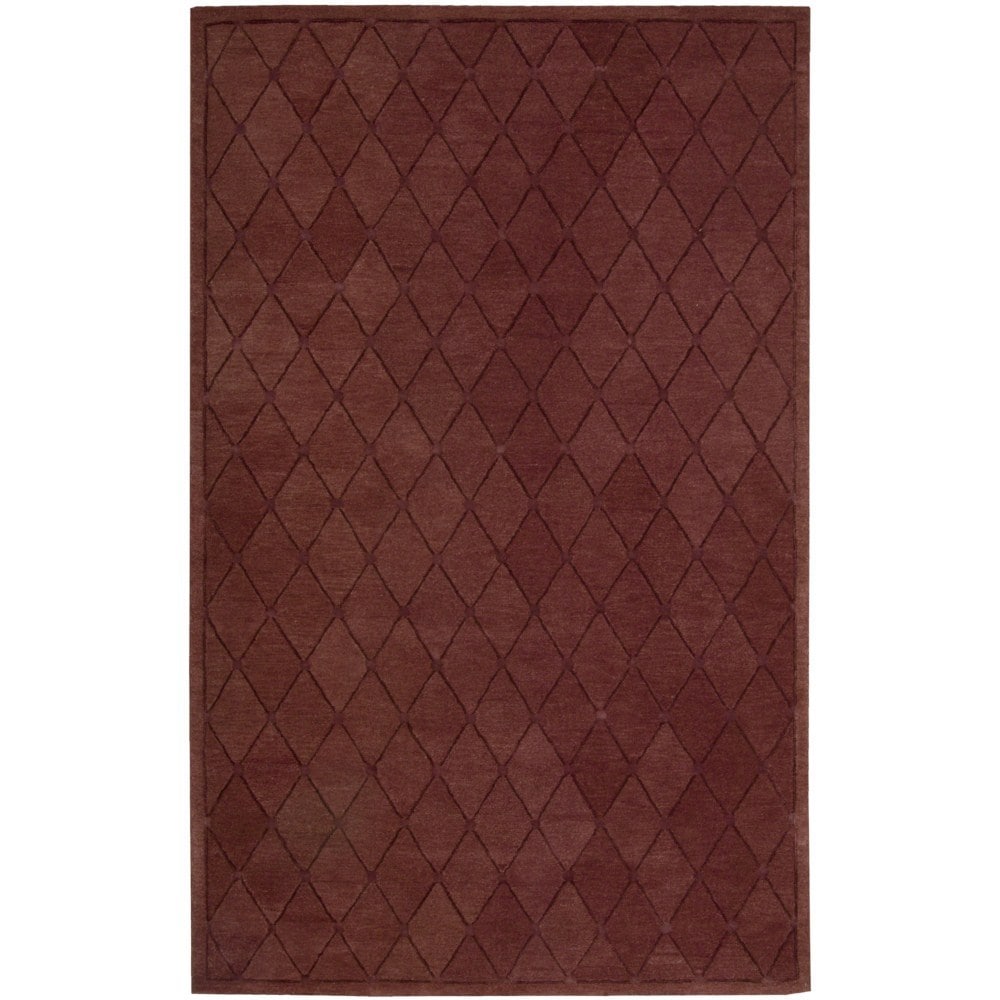 Hand tufted Modern Elegance Cranberry Wool Area Rug (36 X 56)