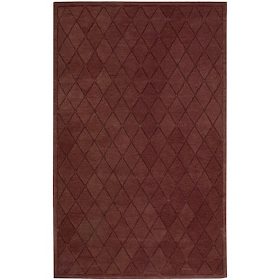 Hand-tufted Modern Elegance Cranberry Wool Area Rug (3'6 x 5'6) - 3'6" x 5'6"