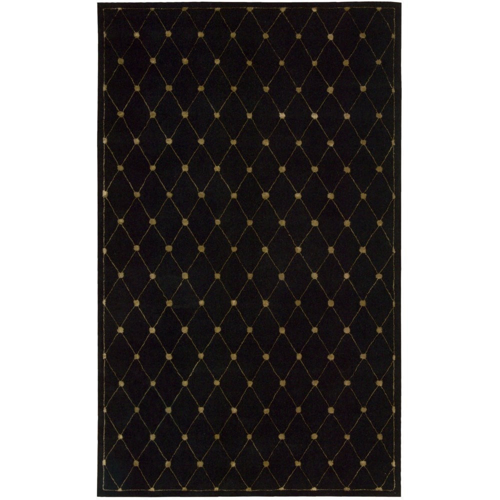 Hand tufted Modern Elegance Black Wool Rug (56 X 75)