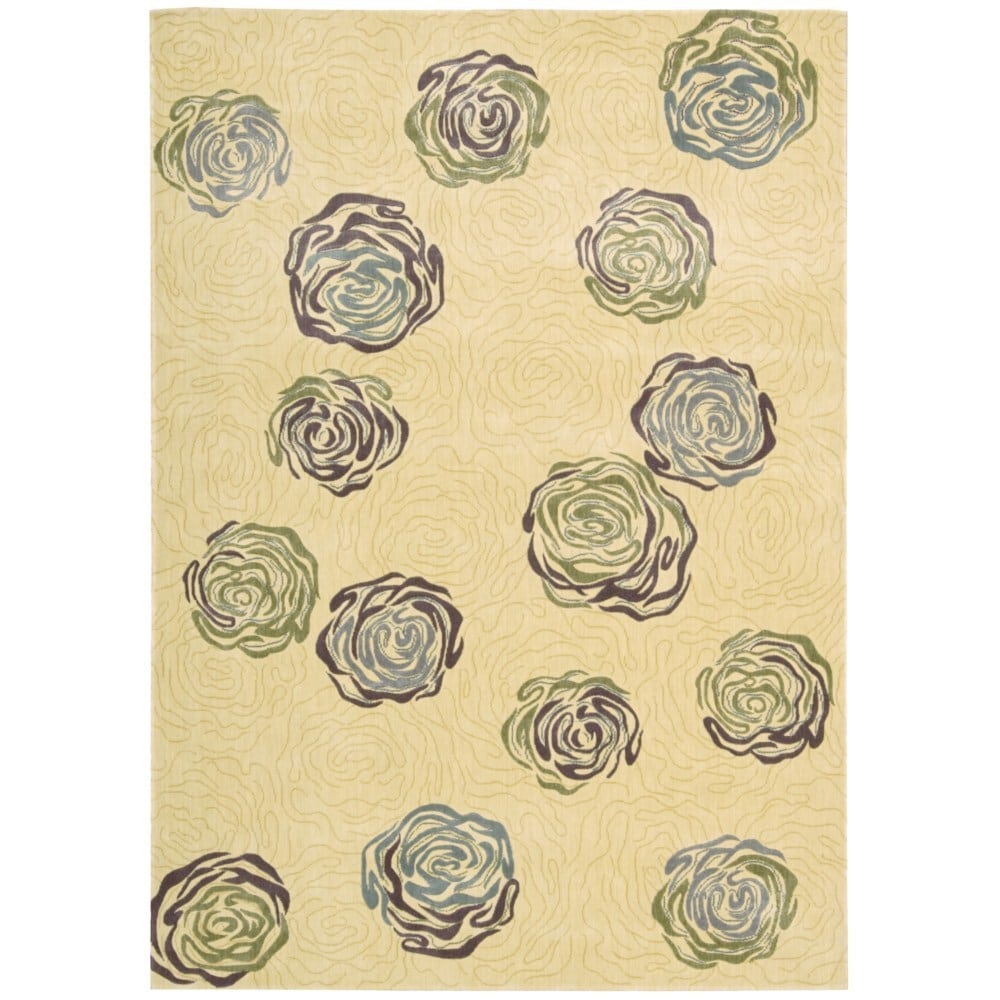 Parallels Ivory Petals Area Rug (19 X 29)