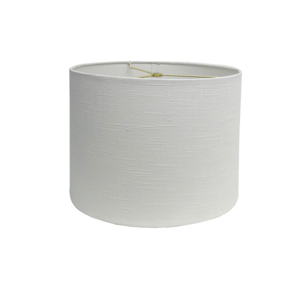 Shop White Linen Hardback Round Lamp Shade - Free Shipping Today ...