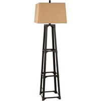 Photo Night Burlap Shade Metal Floor Lamp Photo Night Burlap Shade Metal Floor Lamp