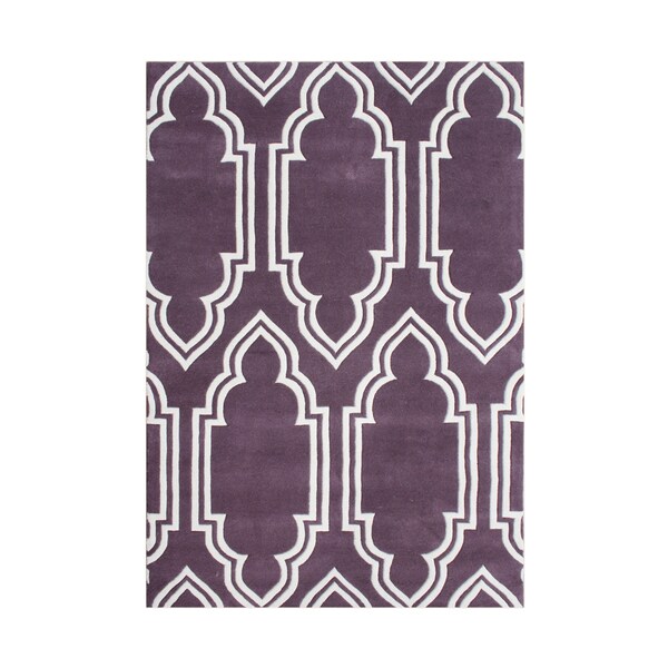 Alliyah Handmade Purple New Zealand Blended Wool Rug - 8' x 10'
