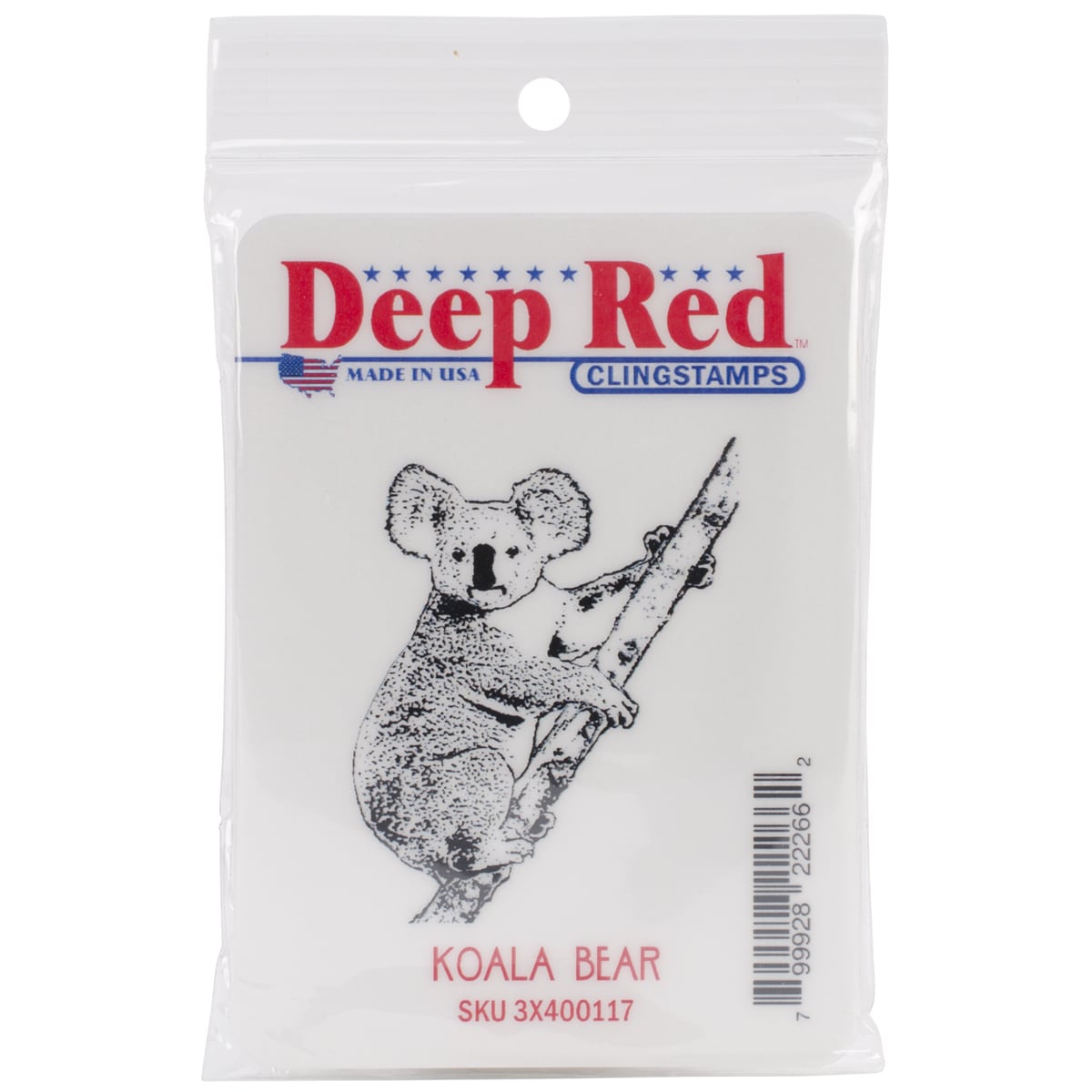 Deep Red Cling Stamp 2 X1.75   Koala Bear