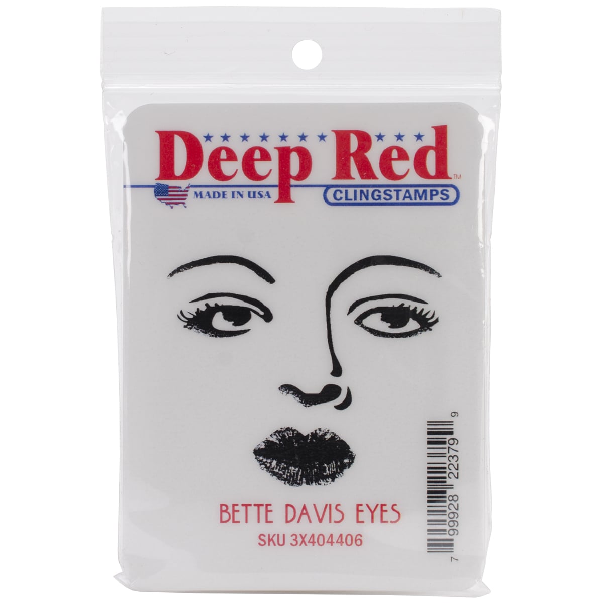 Deep Red Cling Stamp 2.1 X2.1  Bette Davis Eyes